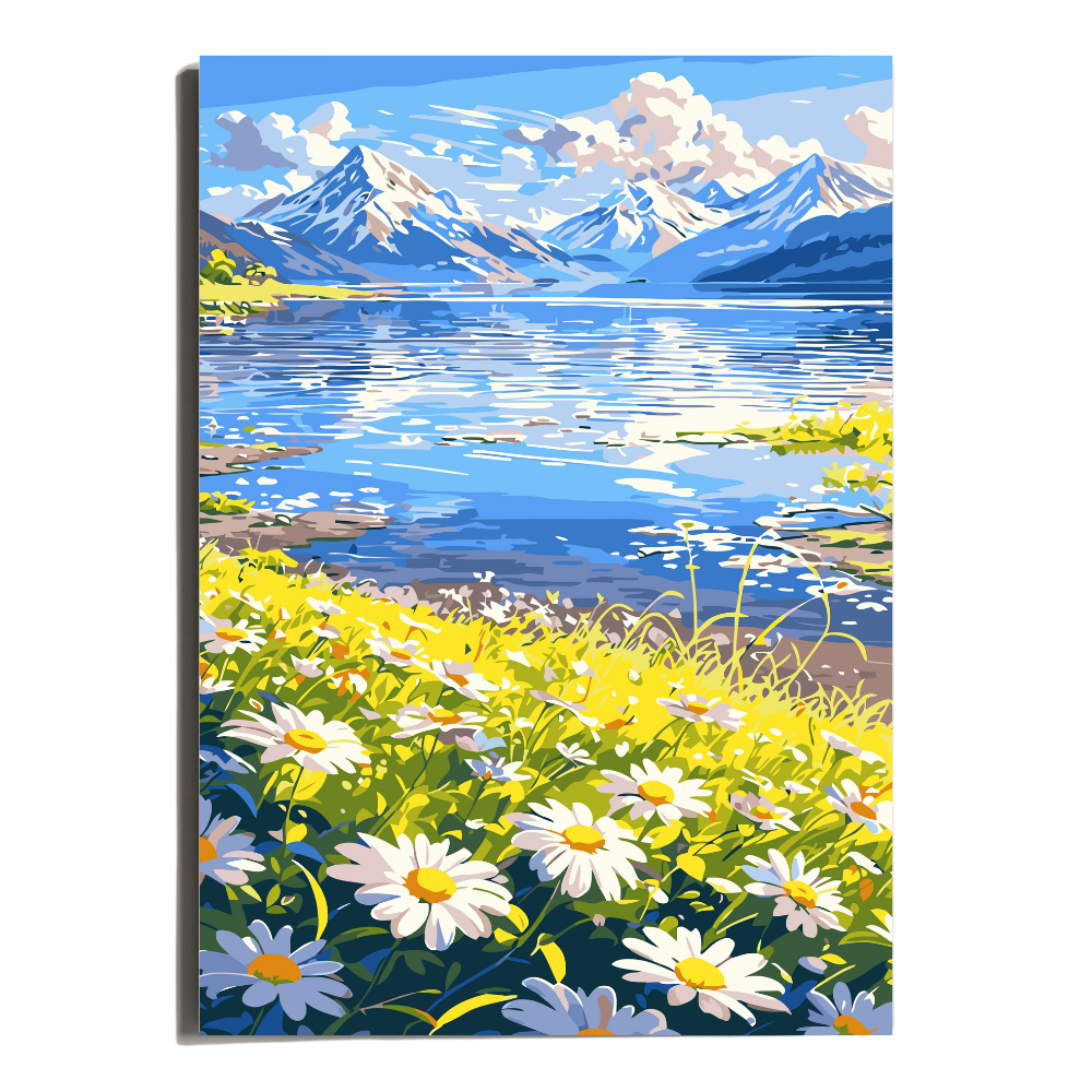 원그리드 DIY 명화그리기 세트 캔버스 유화그리기, 데이지 레이크, 1개 12,900원
