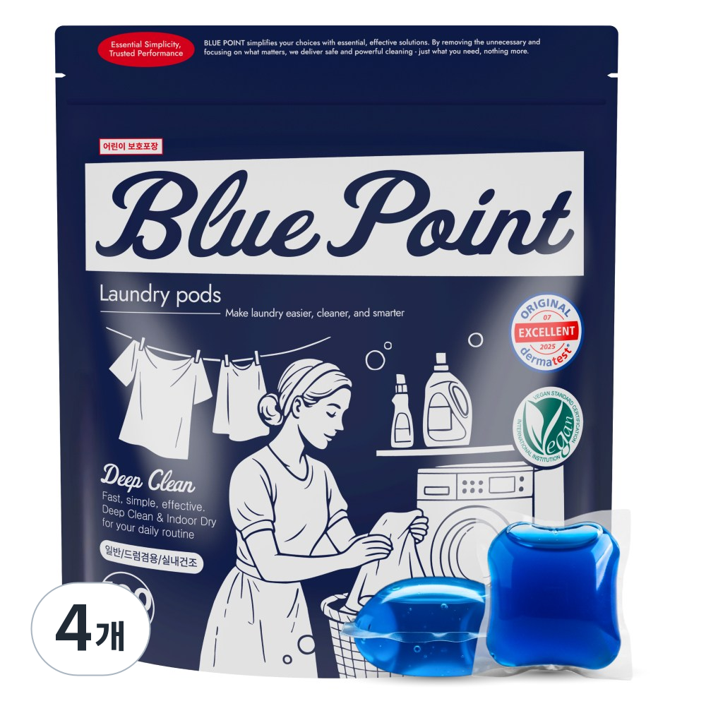 블루포인트 9IN1 딥 클린 초고농축 비건 캡슐 세탁세제 실내건조 독일 더마인증 피부 저자극 어린이 온가족 드럼 일반 겸용 33,930원