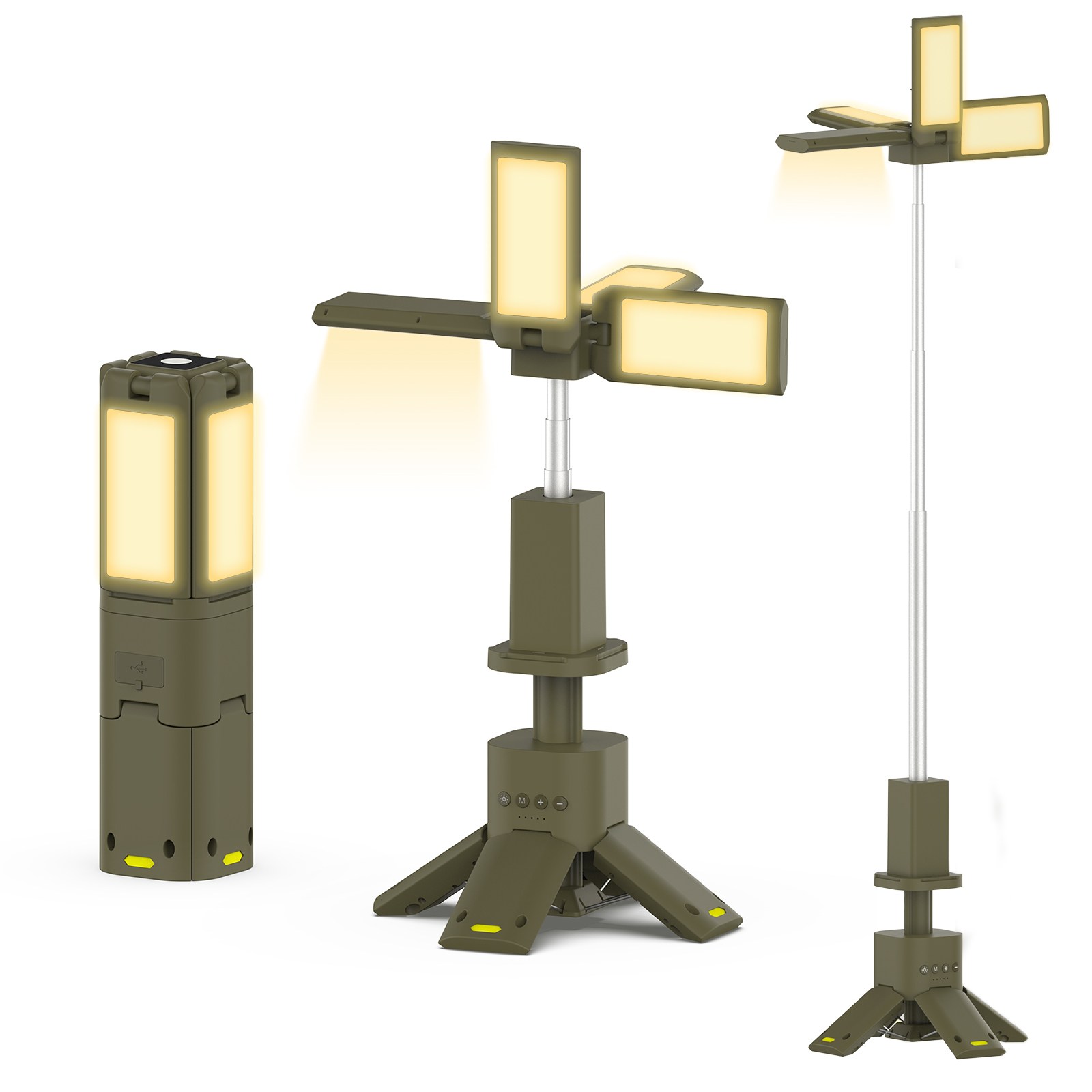 충전식 엘라스틱 캠핑 램프 14,000mAh LED 다기능 자등 작업장 조명 무선 조광 캠핑 텐트 등 휴대용 전원 6,000L MIPX5 방수, 1개, 군그린 96,000원