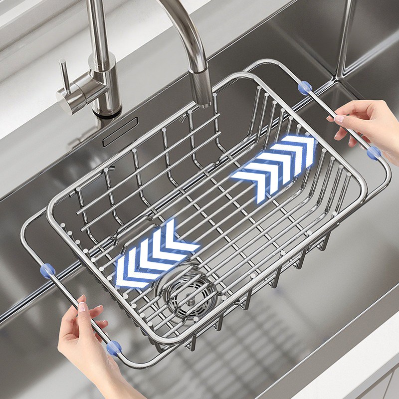 LA DERIVE 304 스텐 싱크대 물빠짐 바구니 길이 조절 확장형 슬라이드 식기건조대 10,540원