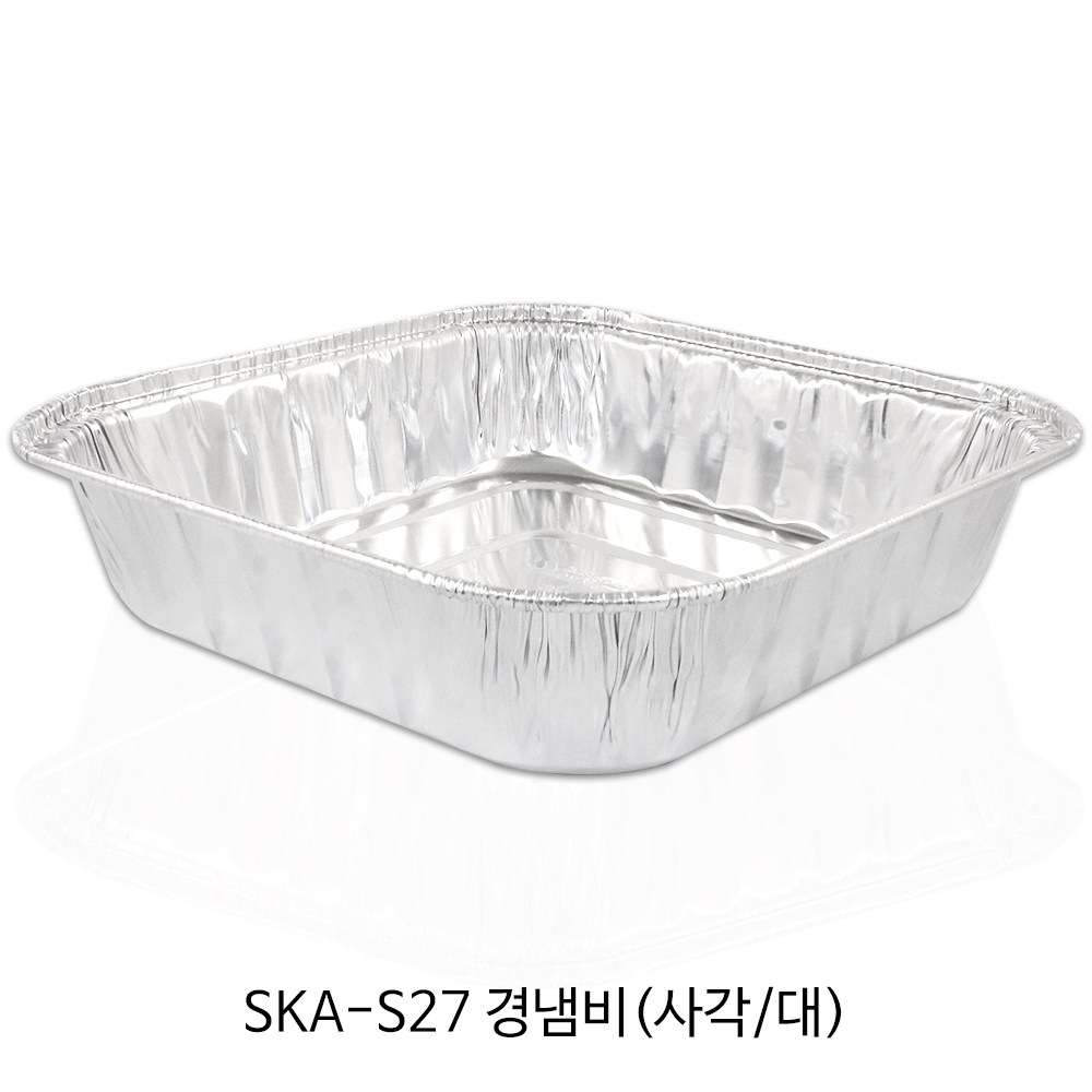 SKA-S27 알미늄경냄비(사각_대)-1박스(200개) _일회용냄비_배달냄비_은박냄비, SKA-S27 알미늄경냄비(사각/대)-1박스(200개) 276,000원