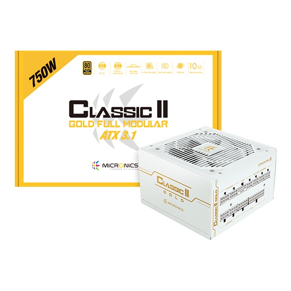 [마이크로닉스] Classic II 80PLUS GOLD 풀모듈러 ATX3.1 (PCIE5.1) 230V EU [750W] [화이트] 124,660원
