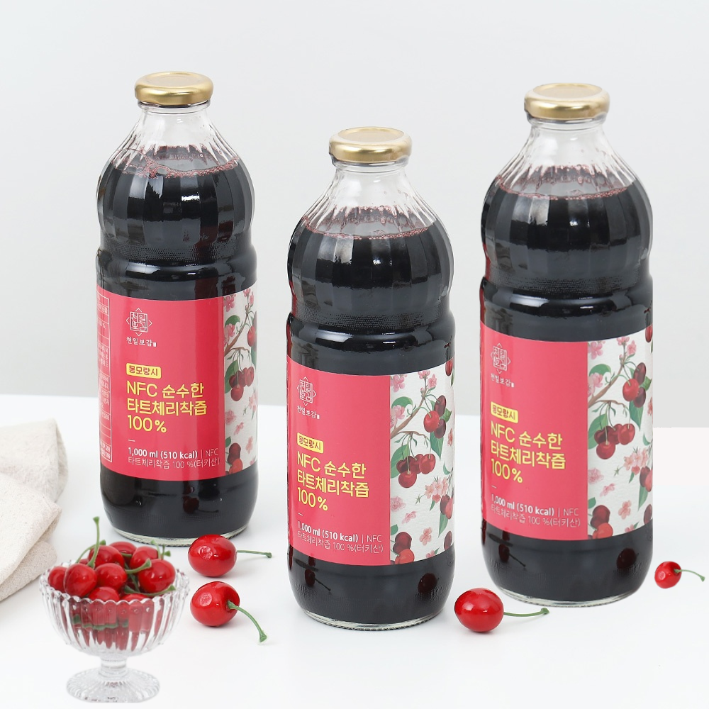 타트체리 타트체리주스 타트체리착즙 NFC 주스 타트체리원액 100% 무가당 몽모랑시타트체리 1000ml 3병, 3개, 1L 35,500원