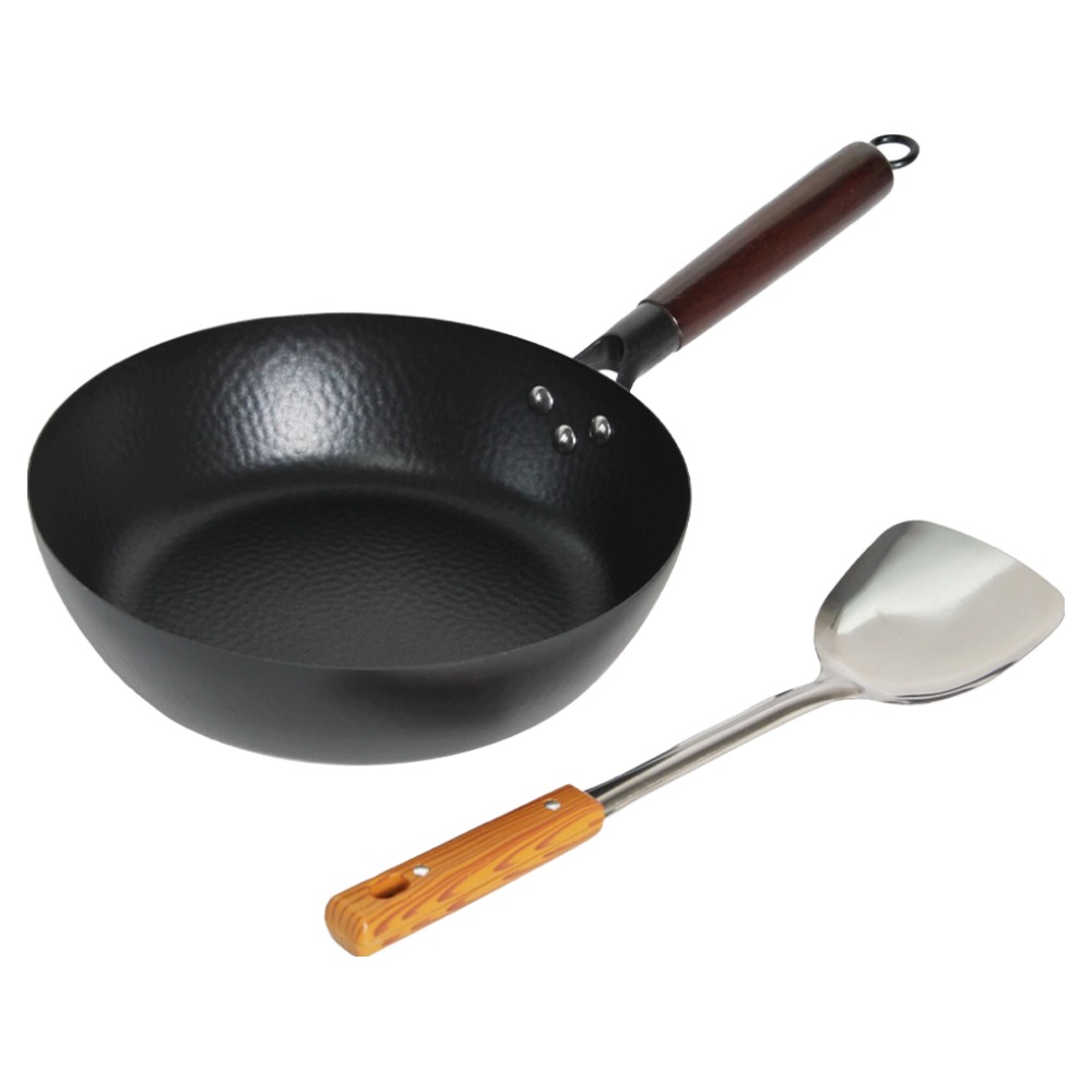 인덕션 IH 무쇠 주물 멀티팬 세트 2개, 블랙 + 우드, 1세트, 멀티팬 28cm + 스텐우드 뒤집개 27,900원