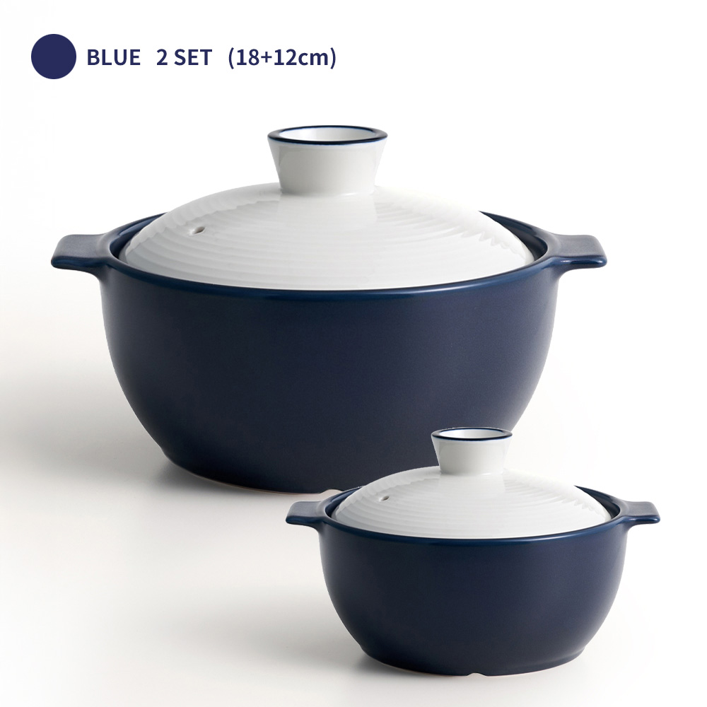 [한국도자기리빙] 리한 아름팟 무균열 뚝배기 2종세트 18+12cm 블루, 1개 75,900원