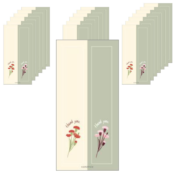 핸즈픽 가정의달 카네이션 직사각 스티커 2종 x 20p 세트 3,000원