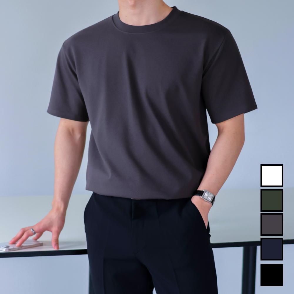 남성용 구김없는 탄탄한 분또 반팔 티셔츠 빅사이즈 5컬러 M-5XL (6098-1) 12,450원