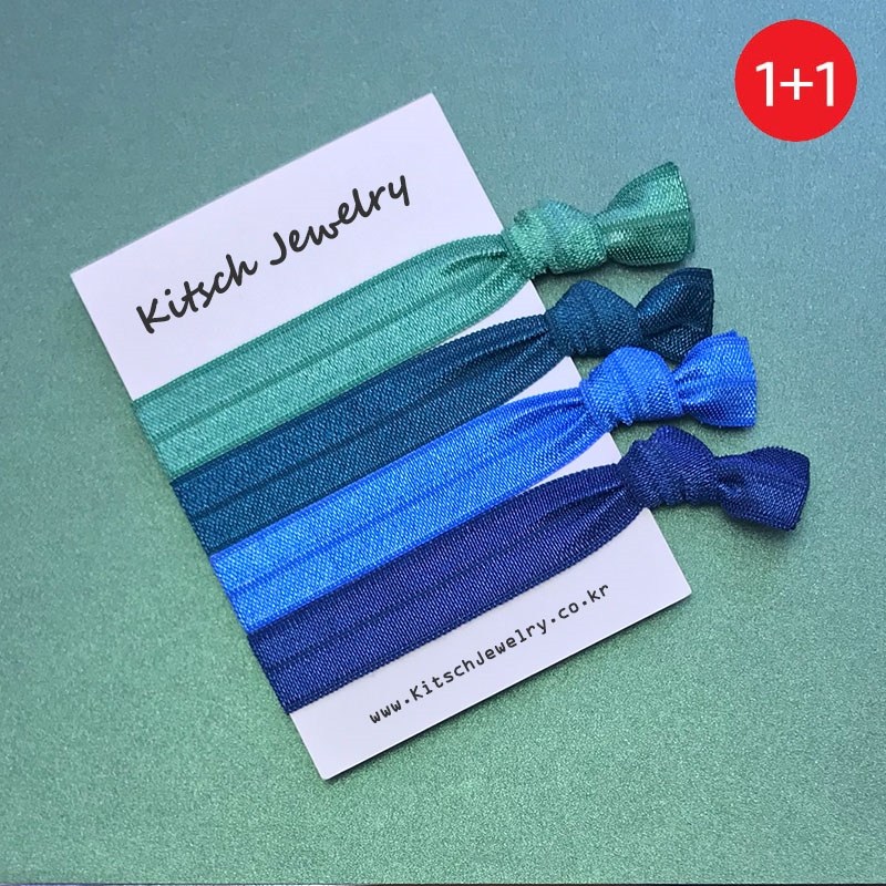 [키치쥬얼리] 1+1 엘라스틱 헤어타이 클래식블루 2,900원