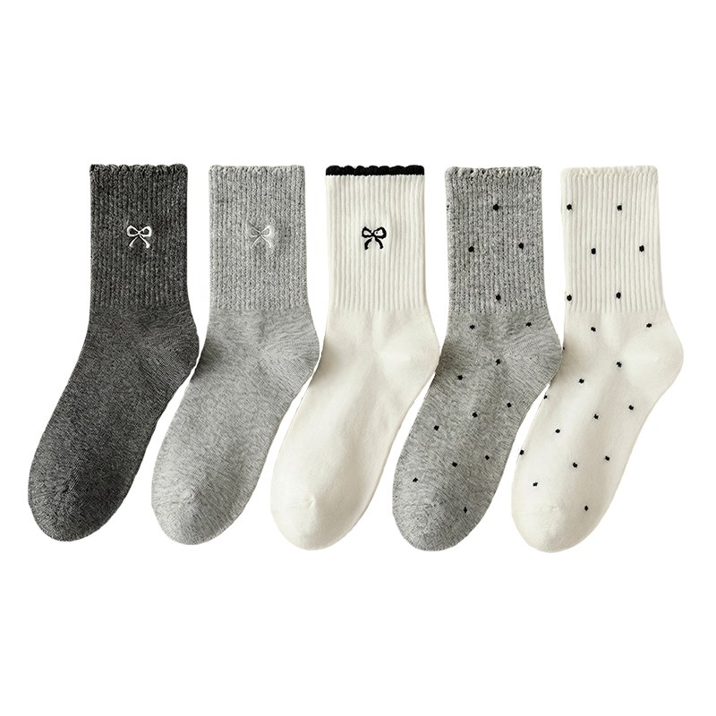 여성용 겨울 귀여운 미디움 롱 양말, 5켤레 세트 8,800원