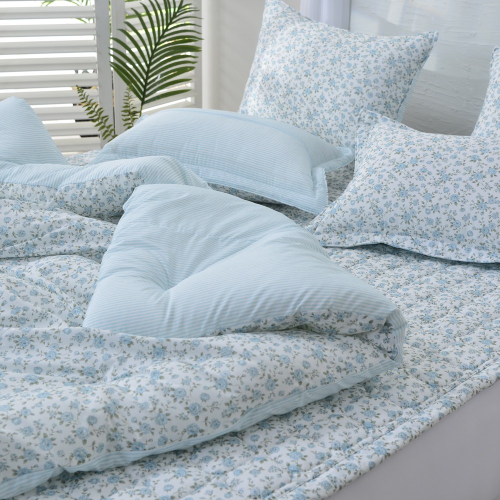 로하플라워 100% 모달 먼지없는 항균솜 차렵이불세트 사계절 봄 가을 꽃무늬 양면 이불패드세트 국내산 마이크로 침구세트 SS Q 119,000원