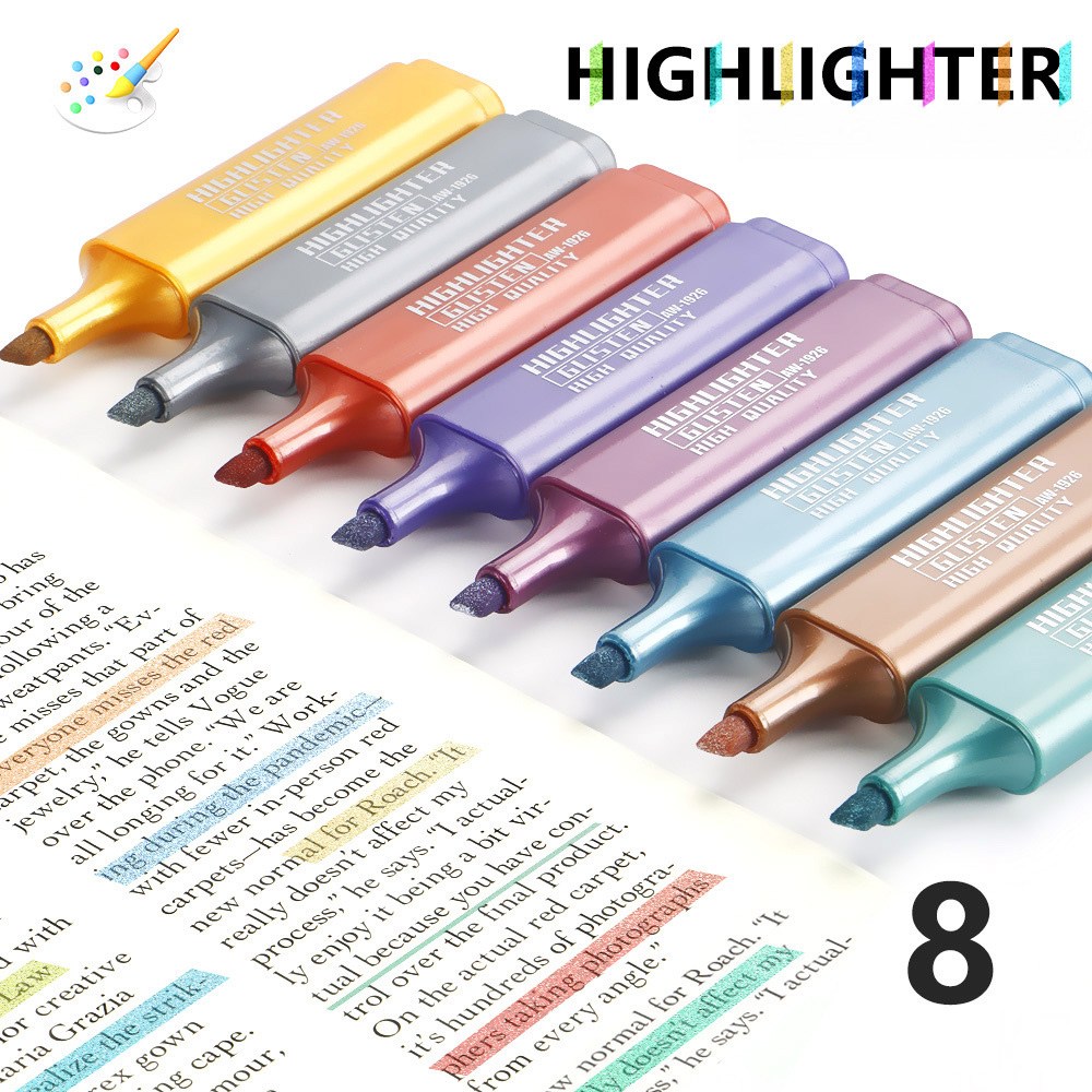 미니플 글라스닝 하이라이트 형광펜, 8개입 12,800원