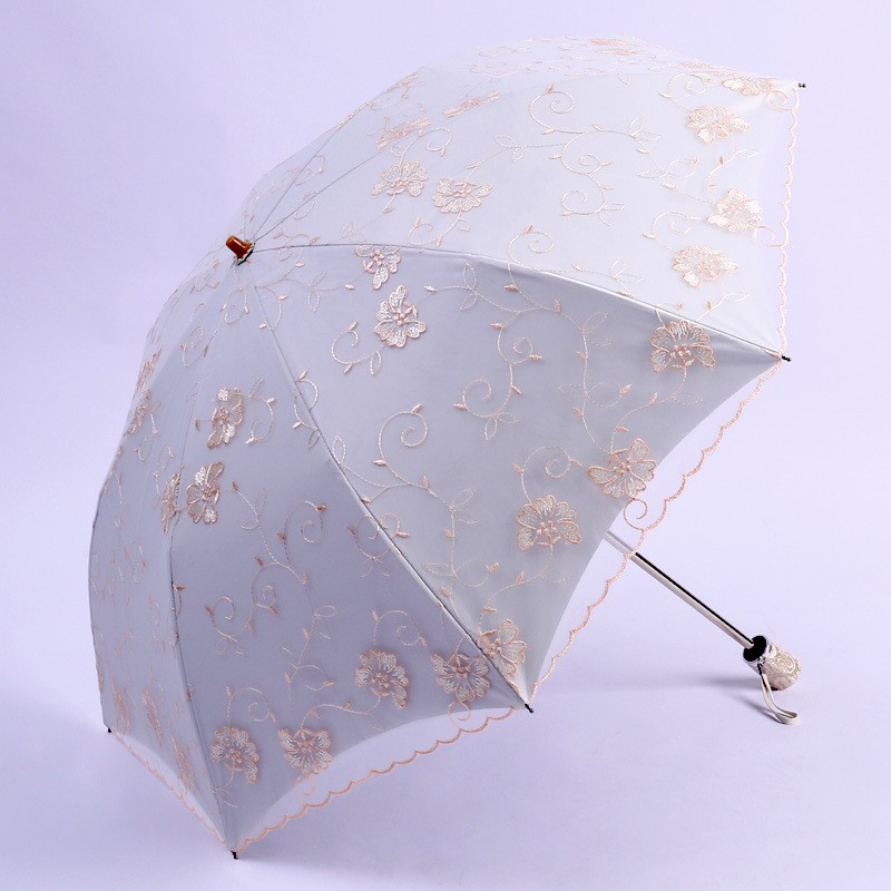 프리미엄 레이스 자수 양산 2단 3단 접이식 우산 휴대용 자외선 차단 UV 차단 양산 겸용, 현재가 26,800원