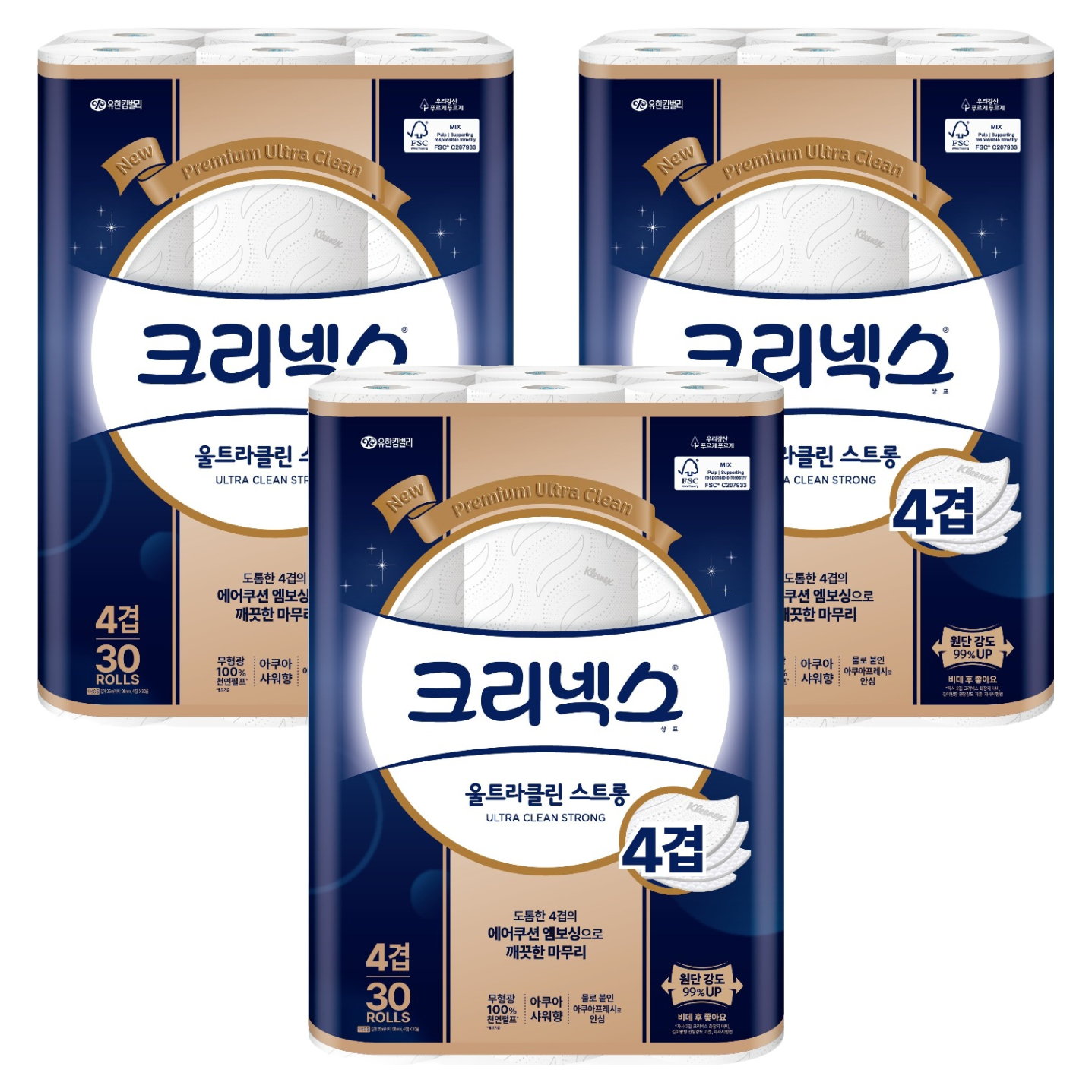 크리넥스 울트라클린 천연펄프 4겹 롤화장지 57,320원