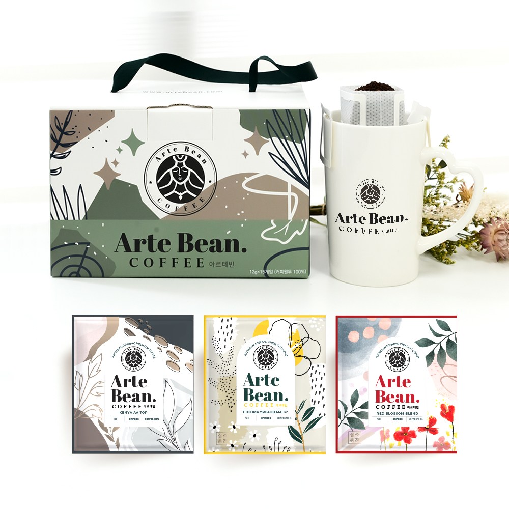 아르테빈 맛있는 드립백커피 선물세트 핸드드립 내려먹는 티백 싱글 브렌딩 19,900원