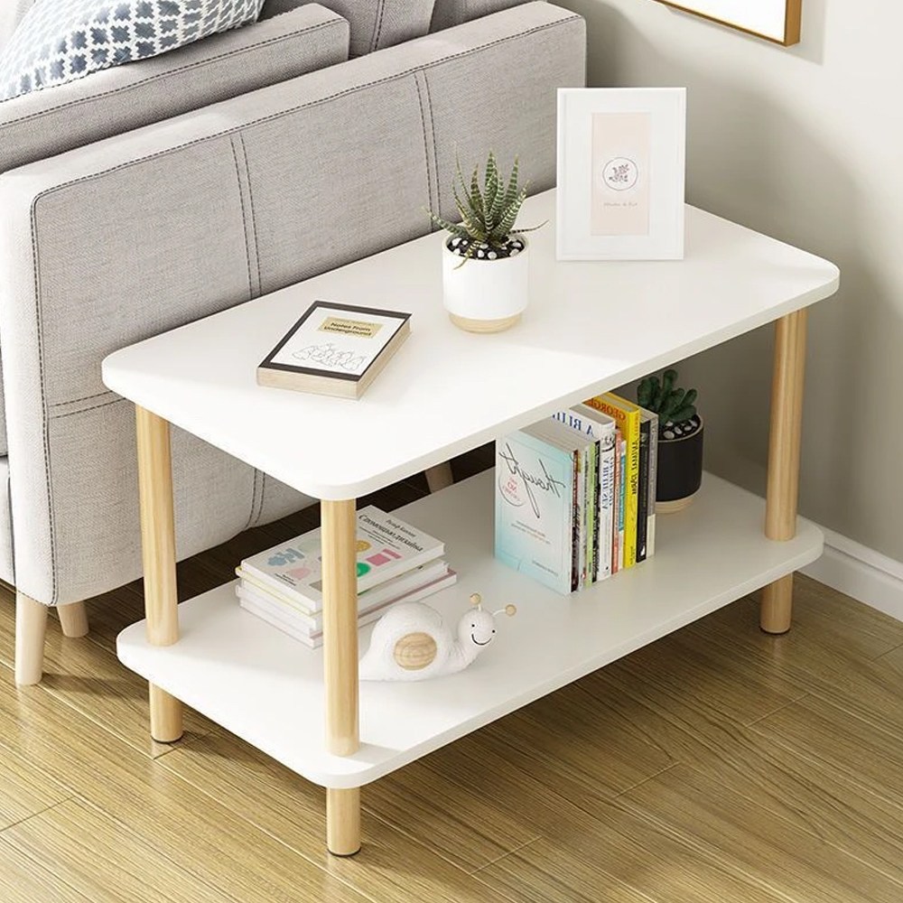 FONOW 미니 테이블 협탁 2단 사이드 선반 탁자 1인용(침실/거실 25,650원