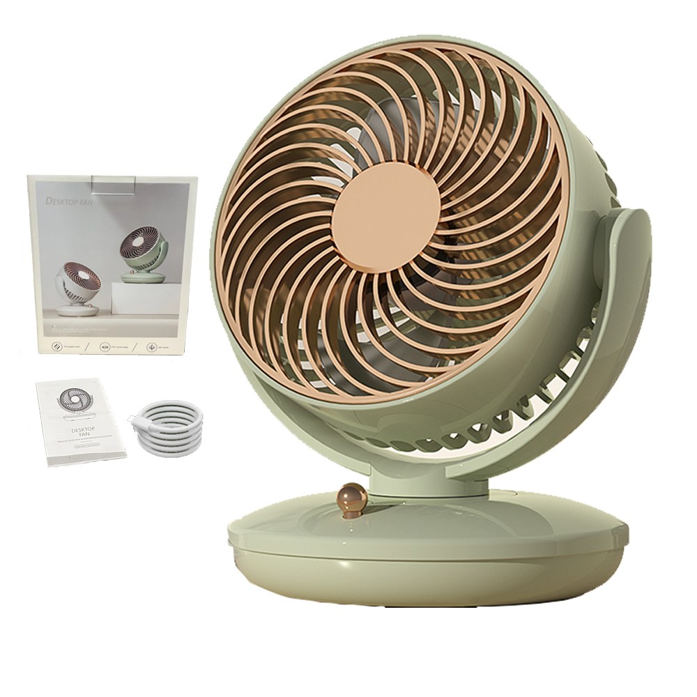 휴대용 미니 탁상용 선풍기 120도 자동 좌우회전 무선 써큘레이터 저소음 QZMY, 녹색 38,900원