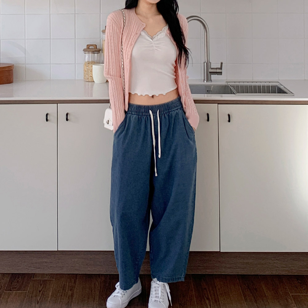 마리끄 여성 스트릿 밴딩 데님배기팬츠 20,900원