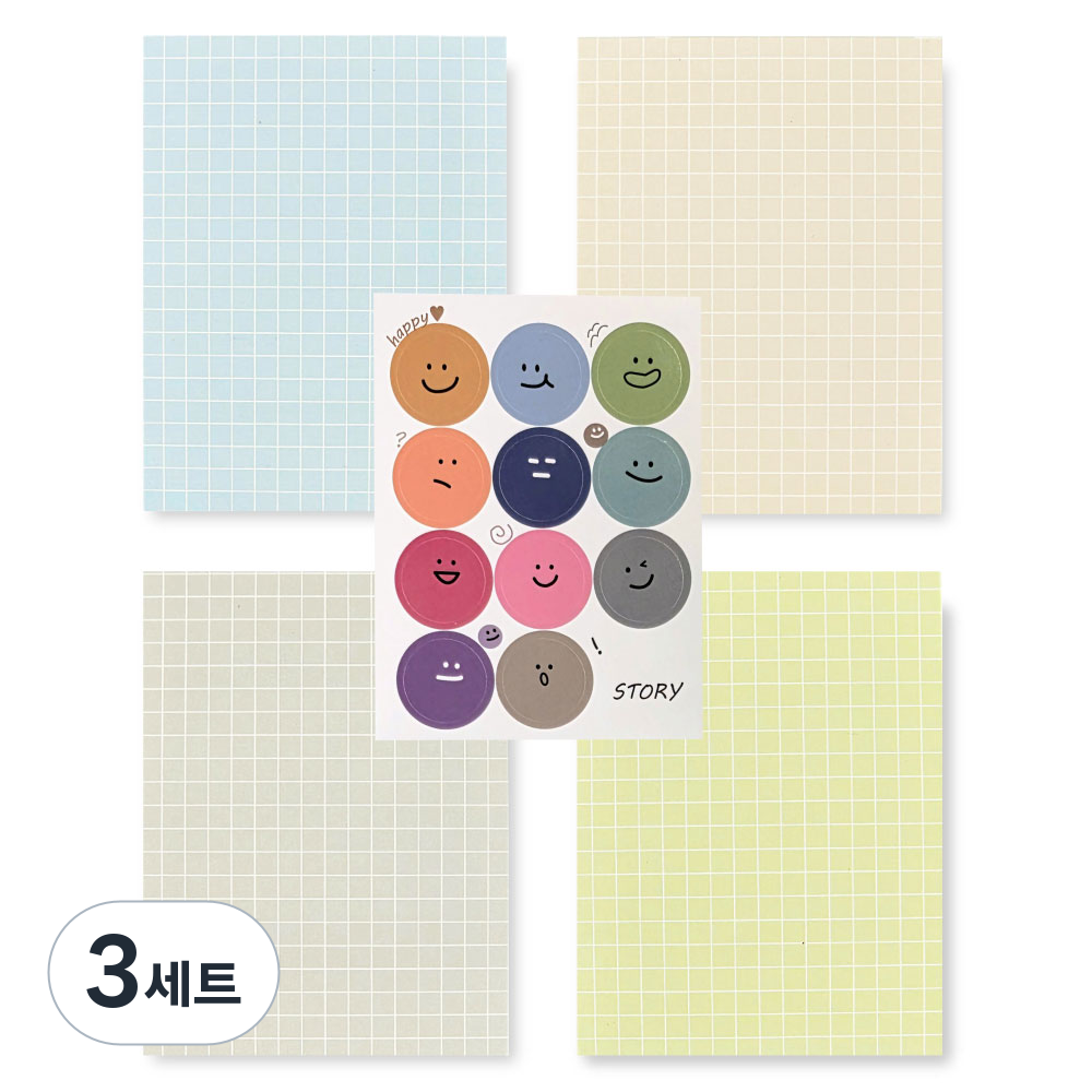 스토리 멜로우 메모지 4종 세트 방안 + 스티커 세트, 혼합색상, 3세트 19,320원