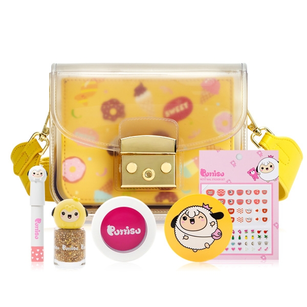 뿌띠슈 어린이 화장품 핸드백 세트 초등학생 여아 6종 선물세트 아이러브백+매니큐어+립크레용+블러셔+선쿠션+스티커, 1개, 아이러브백 세트 59,000원