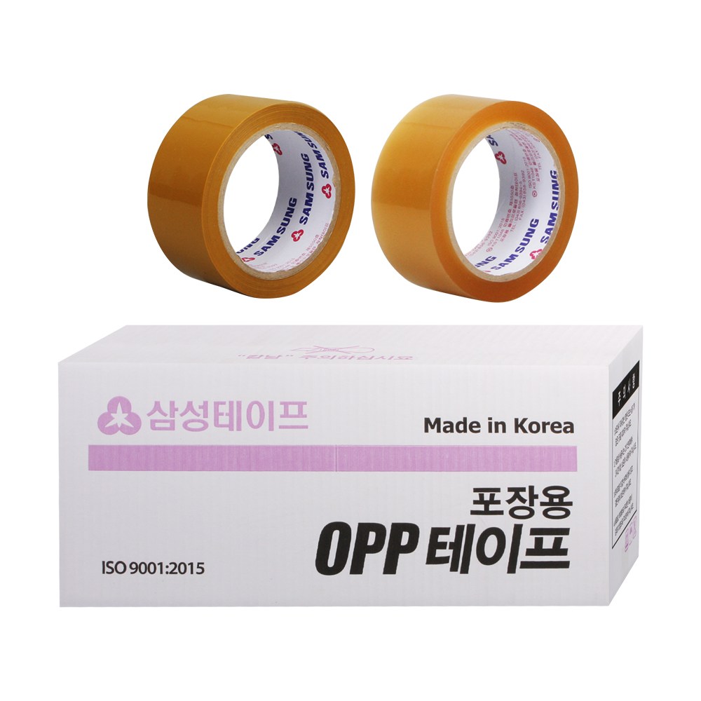 국산 정품 삼성 박스테이프 OPP (투명,베이지)50ml-1박스(50개입), 투명, 1박스(50개입) 45,000원