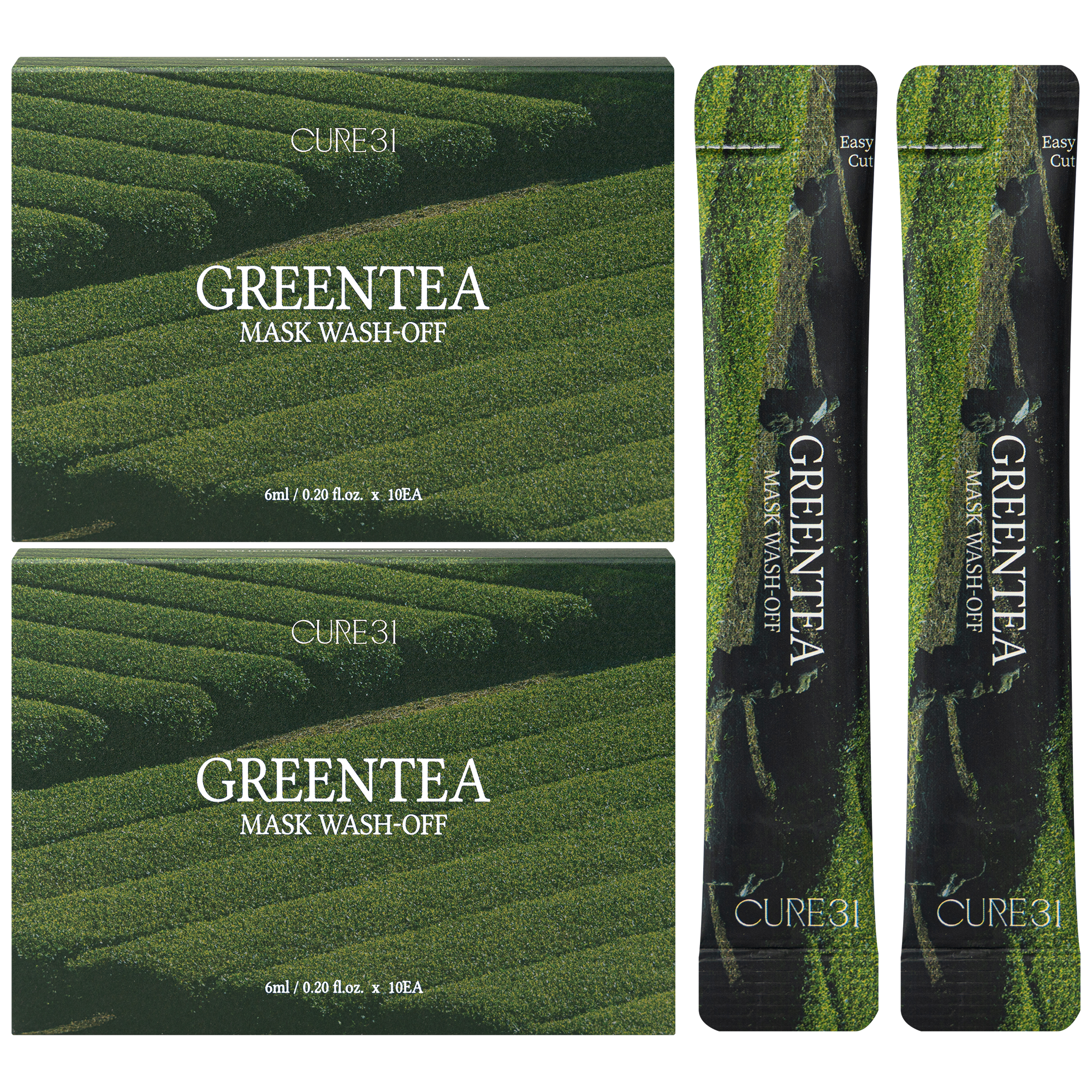 큐어31 그린티 마스크 워시오프 녹차팩 60ml, 2개, 10개입 22,800원