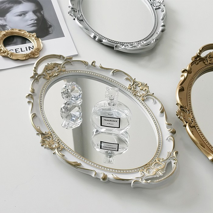 일호장신구 궁전 메이크업 주얼리 보관 거울 트레이 화장품 화장대 정리 인테리어 소품, 궁전메이크업&주얼리보관거울트레이(핑크) 13,900원