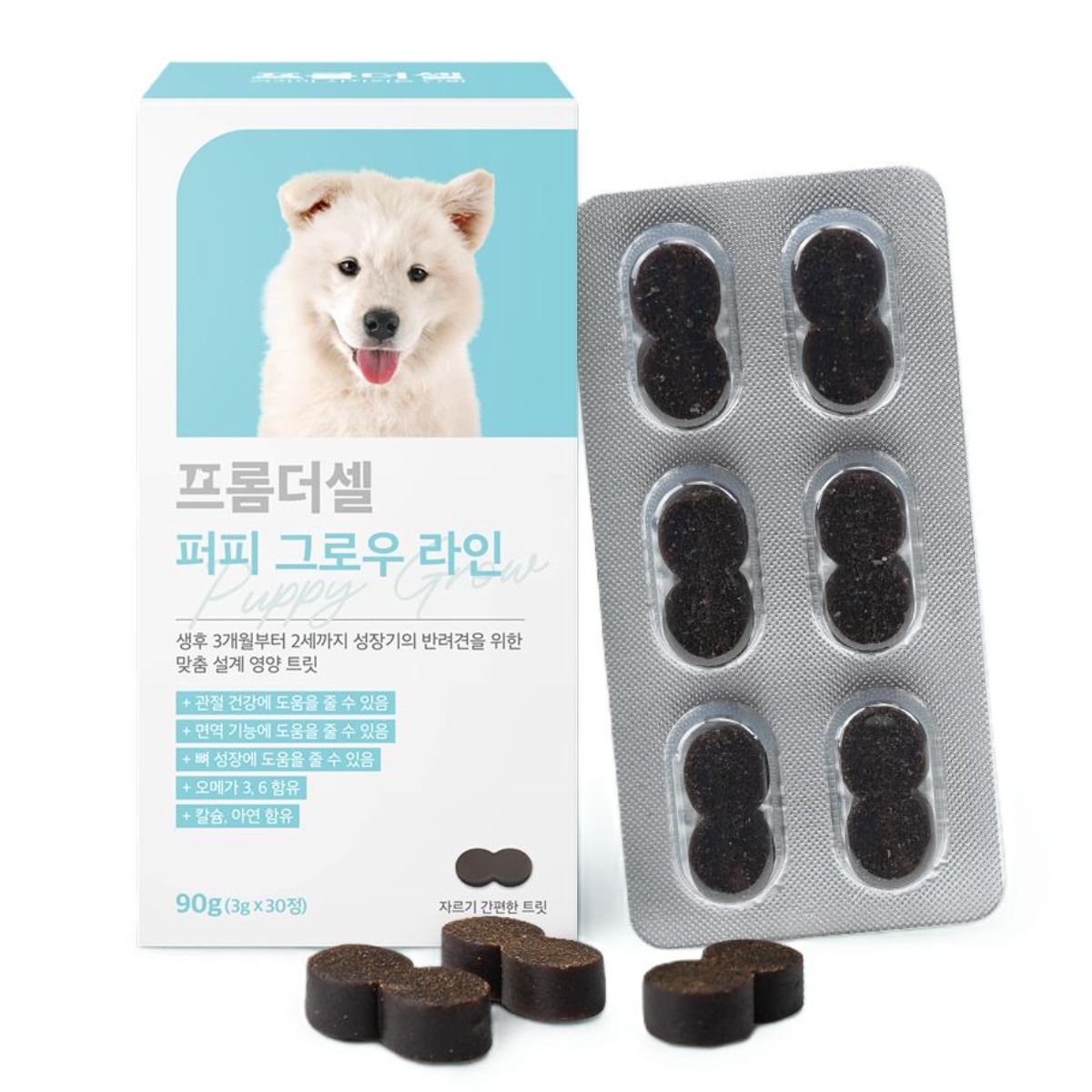 프롬더셀 강아지 퍼피전용 면역 성장 관절 두뇌발달 도움 종합영양제, 30정, 종합영양제, 1개 40,500원