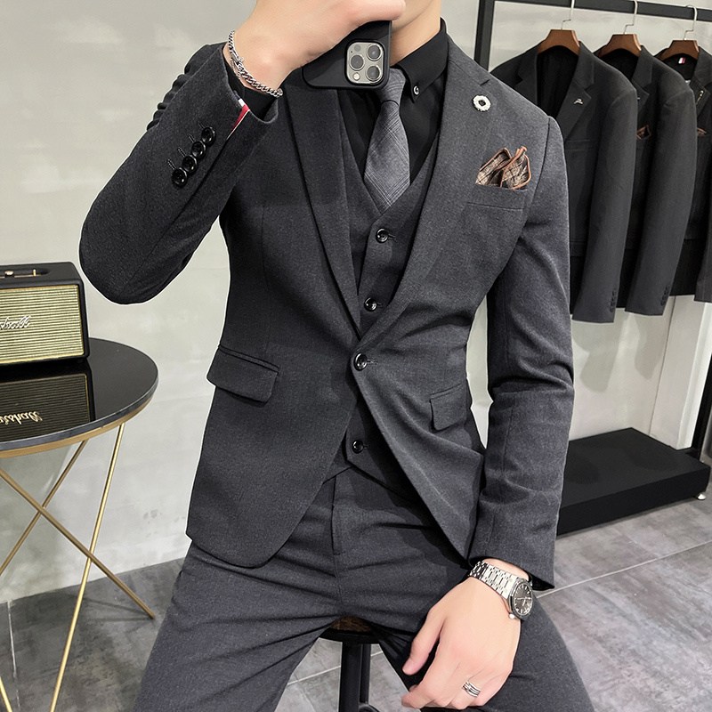 수트 정장세트 남성 정장 남자 세미 캐주얼 셋업 수트 하객룩 면접 결혼식 3랙 3피스코트+조끼+바지 양복 109,800원