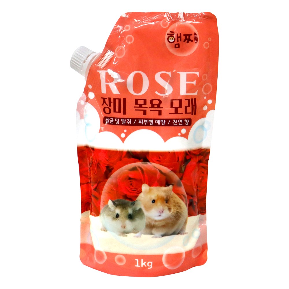햄쿡 프리미엄 햄스터 목욕모래 장미 1kg, 1kg, 1개 2,000원
