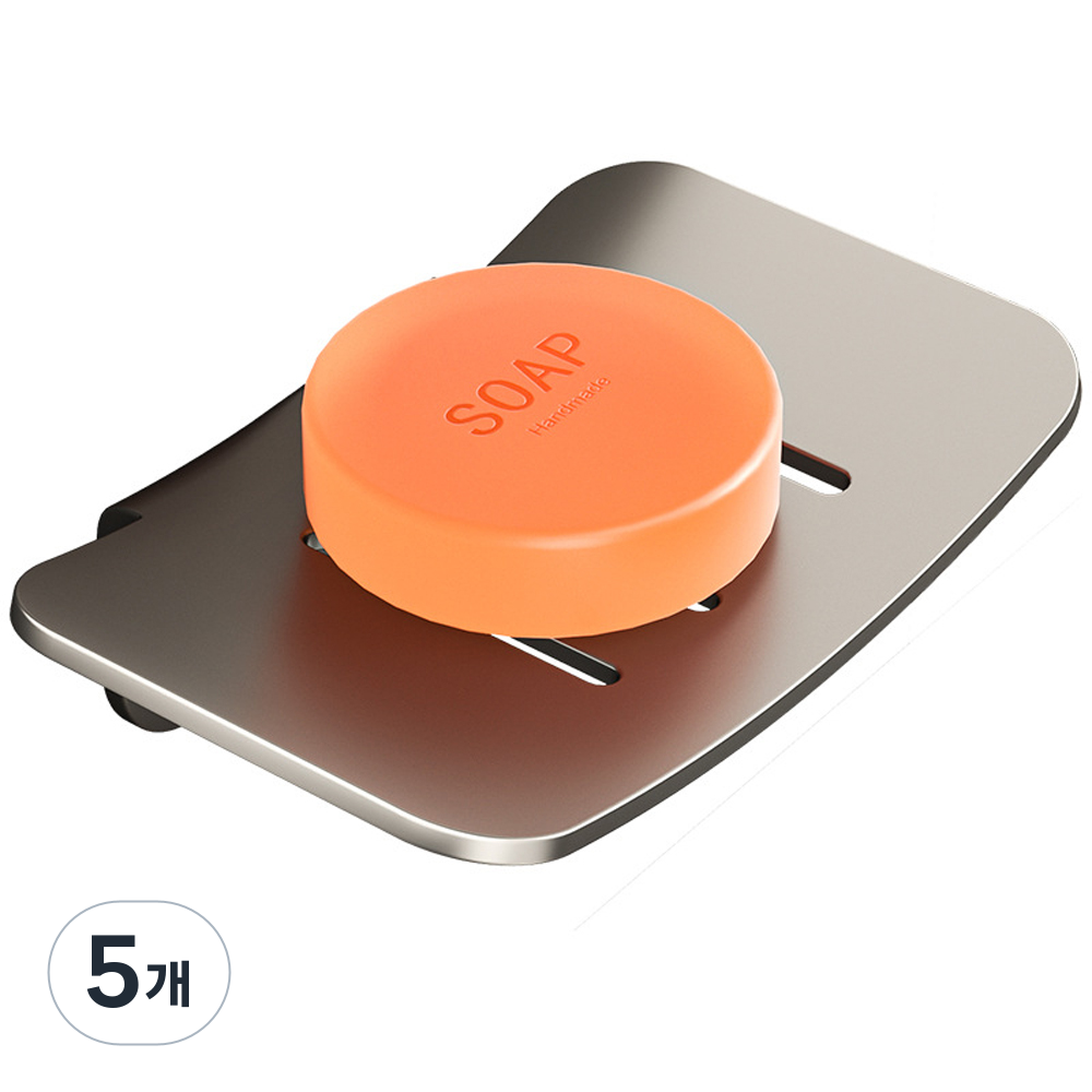 다이나토리 무타공 선반형 물빠짐 비누거치대, 5개, 130*70mm 그레이 61,200원