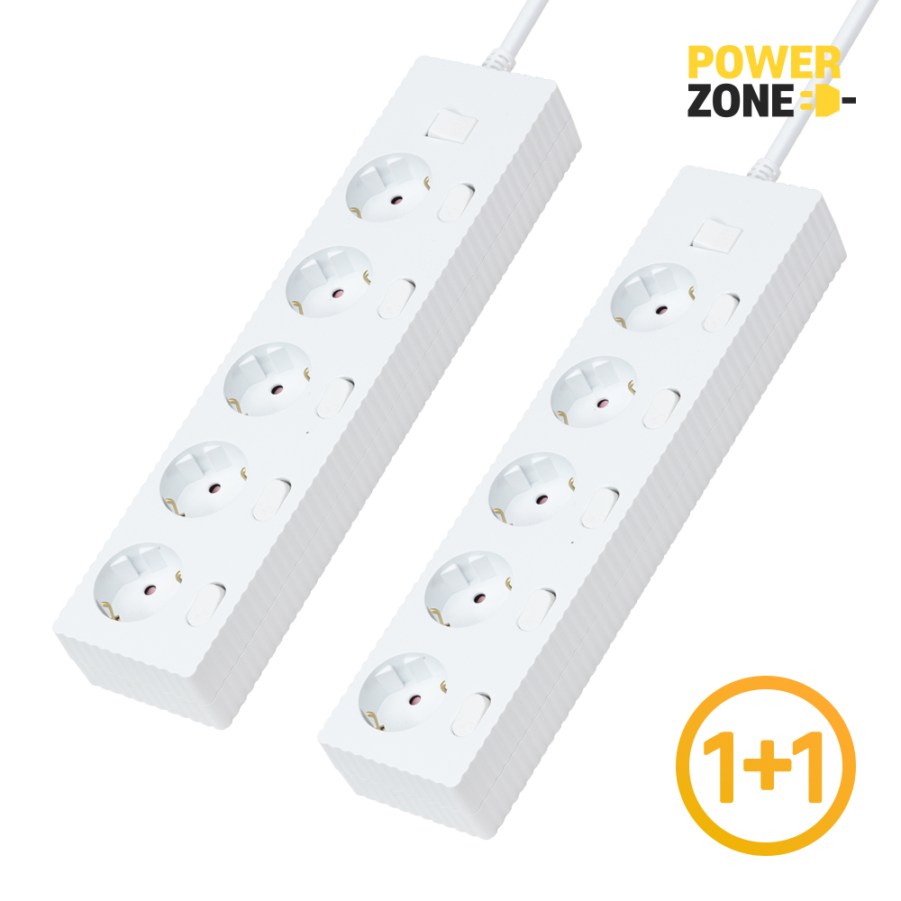 1+1 웨이브 멀티탭 개별 절전 스위치 5구 멀티콘센트 전기코드 50cm 1.5m 3m 5m 7m, 화이트, 2개, 3m 67,340원