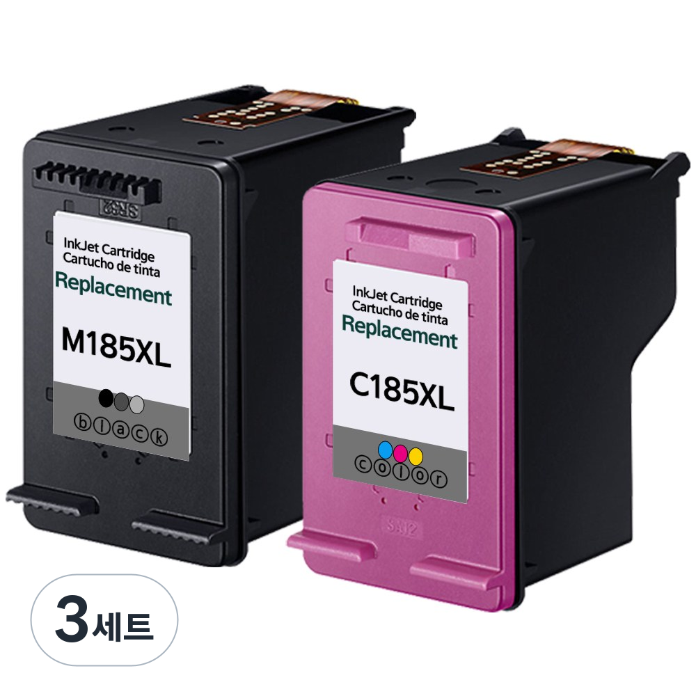 훼이머스신곡점 삼성 INK-M185 INK-C185 호환잉크 특대용량 SL-J1680 SL-J1683 SL-J1685 SL-J1780W SL-J1785W, 세트(검정+칼라)특대용량, 3세트 103,800원