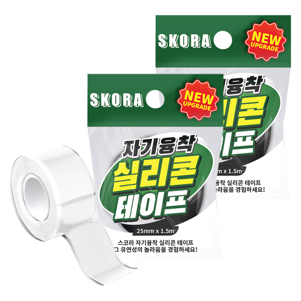 스코라 자기융착 실리콘 테이프 투명 25mm x 1.5m 7,840원