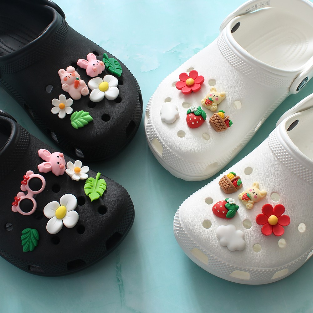 OK 신꾸 썬글토끼 딸기토끼 10p 12p 신발 파츠 세트 슈즈 참 슬리퍼 실내화 신발 꾸미기 악세사리 12,900원