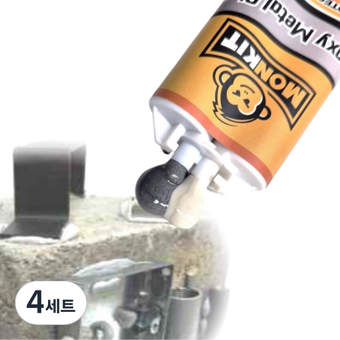 몽킷(MONKIT) 실린더형 초강력접착제 금속접착제 에폭시접착제 물탱크 스틸 철 주물용 알루미늄 타일 플라스틱 목재 누수 수리 강력 초강력 금속 접착제 만능 에폭시 본드, 4세트 33,240원