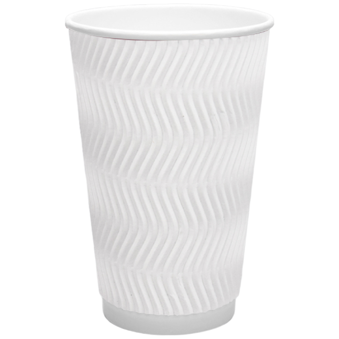 실속형 3중 단열 종이컵 웨이브 화이트 390ml 500개 (13oz), 단품 43,250원
