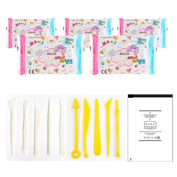 피노키오 지점토 5개+점토도구 10종+보관용지퍼백 13,500원