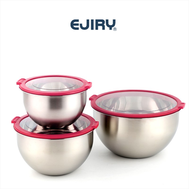 에지리 스텐 뚜껑 믹싱볼 3종세트/스텐볼세트/믹싱볼/양푼, 1개 33,700원