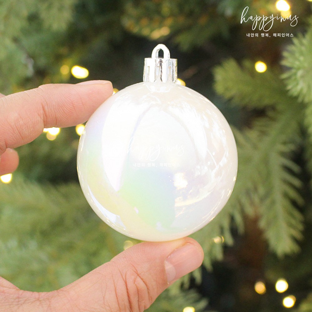 [해피인어스] 오로라 비눗방울 3컬러 6p세트 크리스마스 트리 장식 오너먼트, 화이트오로라, 6개 8,000원
