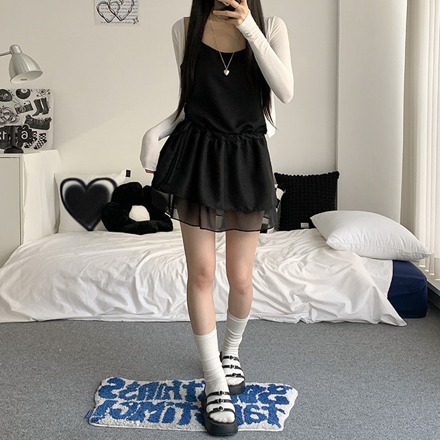 [여리여리/3col] 포포 여리핏 셔링 레이어드 나시 원피스 25,900원