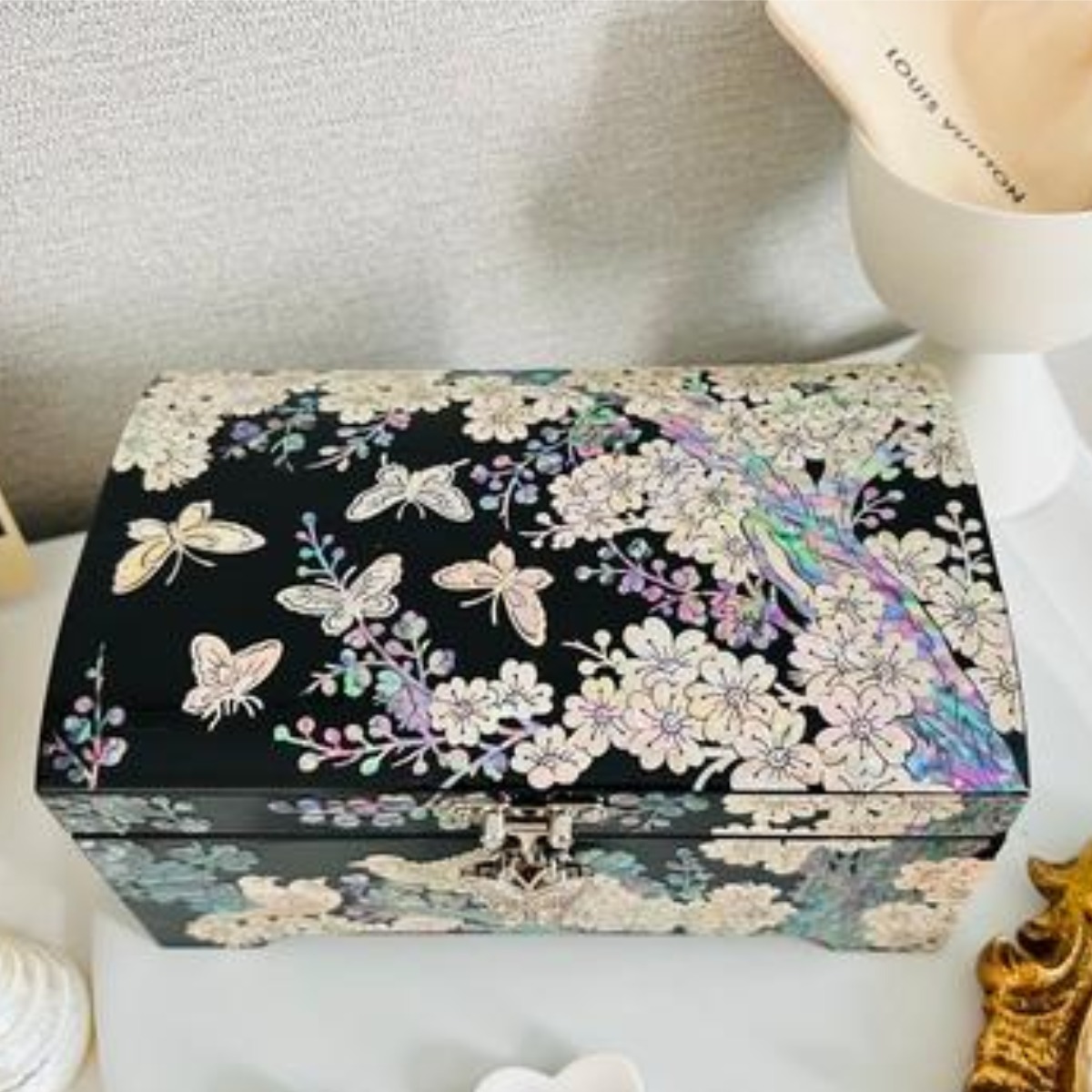 가든 벚꽃엔딩 2단 자개보석함 고급 자개함 돌반지보관함, 1개 245,000원