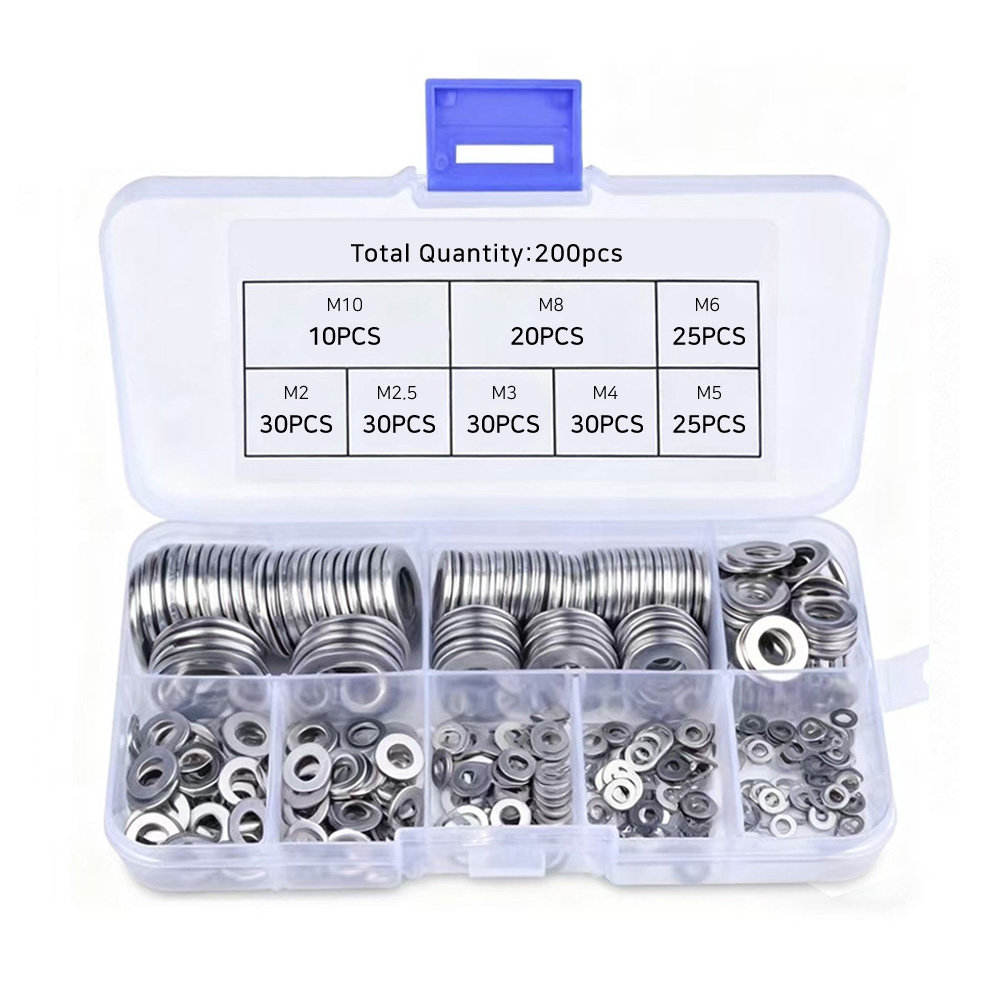 평 와셔 304 스텐 M2-M10 200종 세트 와샤 볼트와셔 대 진동 풀림방지, 1세트 7,000원