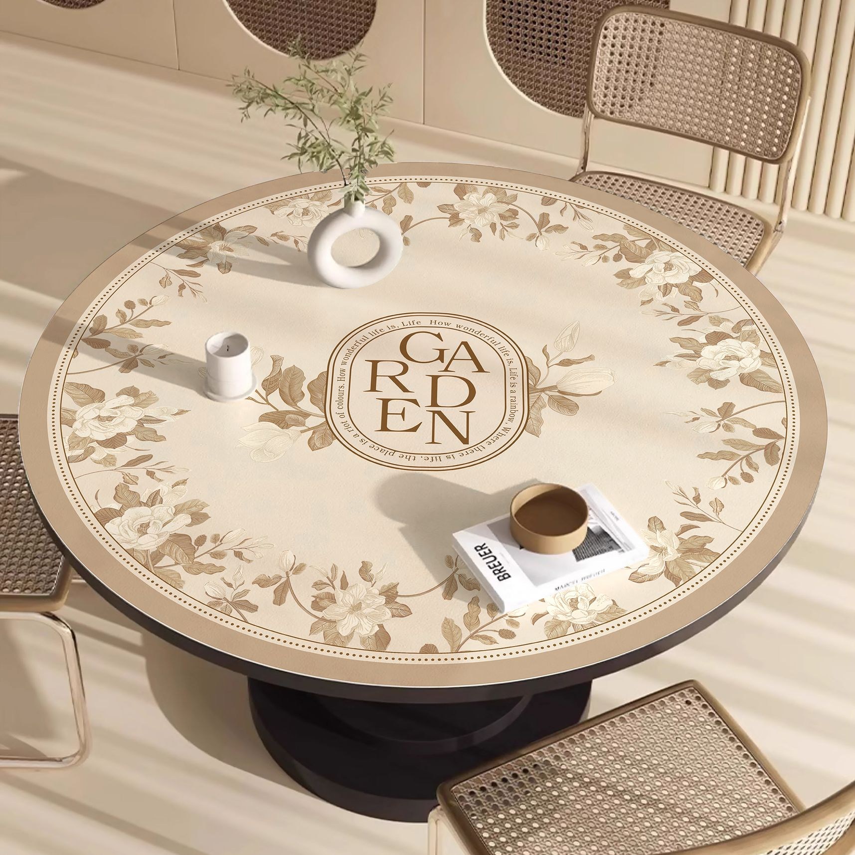 고급 원형 실리콘 테이블매트 방수 방오 미끄럼방지 식탁 깔개 대형 매트 가죽 테이블보 식탁매트 식탁보 테이블, 1개, 120cm, D. 트와일라잇 웜 라이트 29,900원