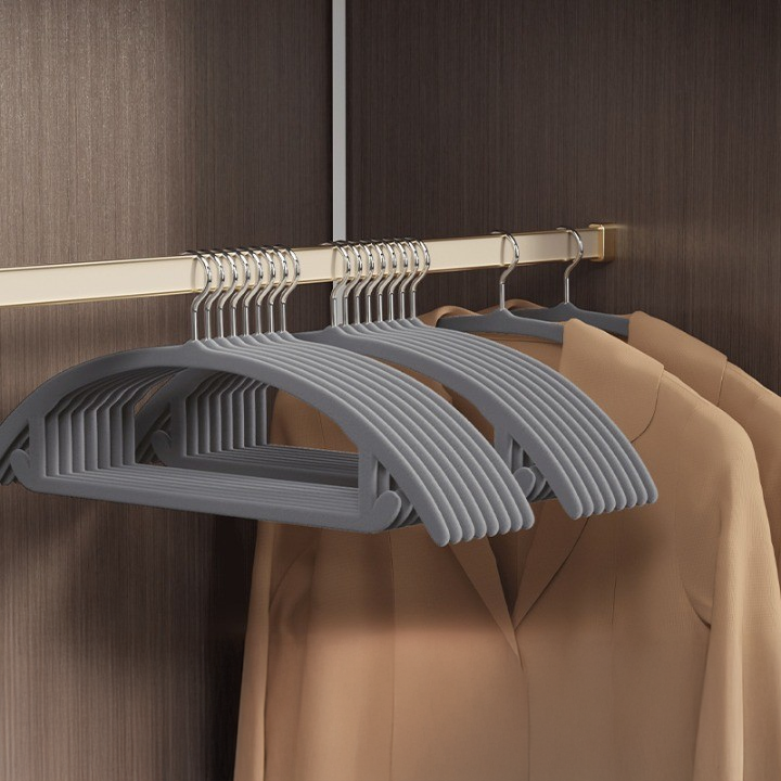 프렌지 가벼운 벨벳 논슬립 옷걸이 44cm, 그레이, 10개 6,000원