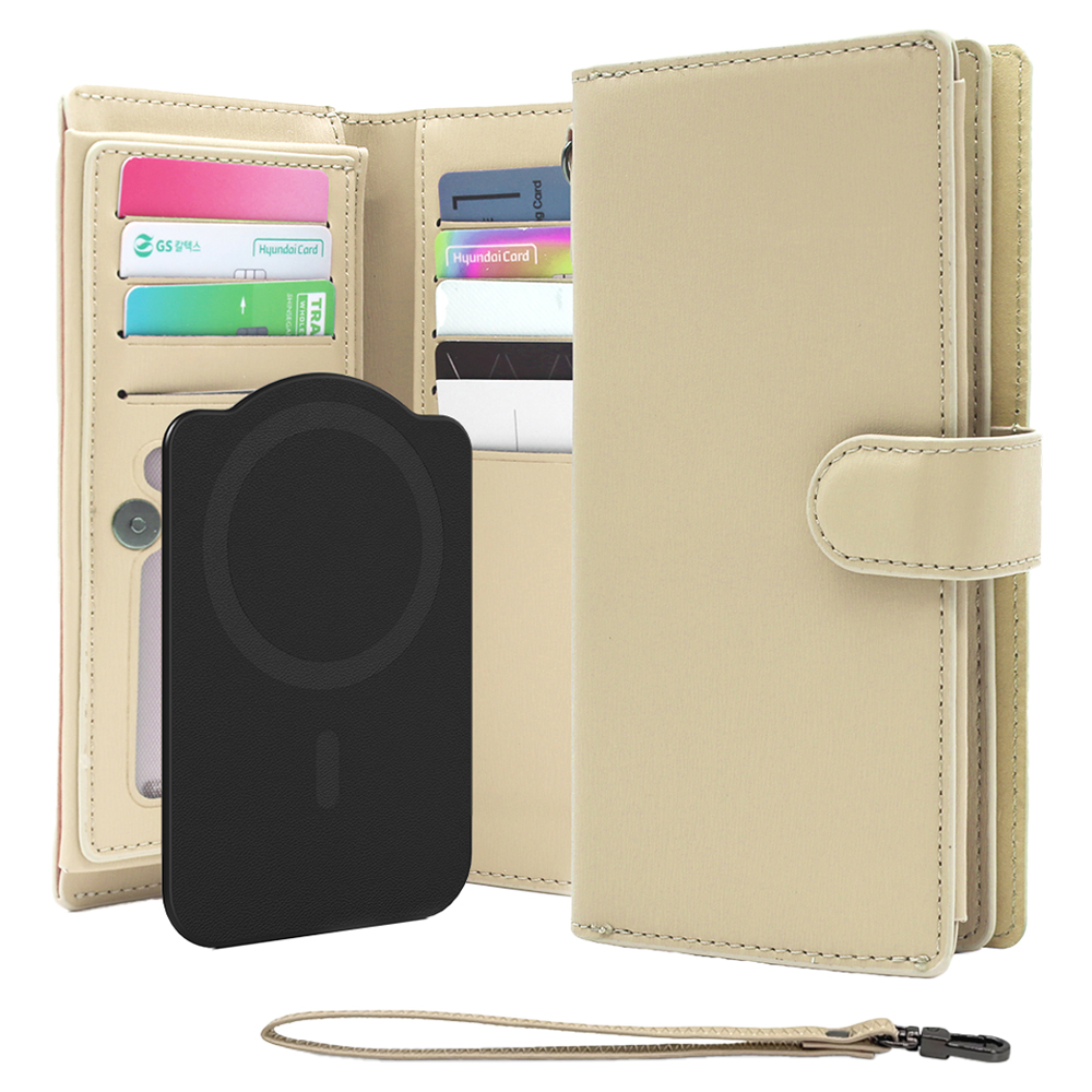 엑씨 모넬로S 스트랩 카드수납 지갑 가죽 다이어리 휴대폰 케이스 + 맥세이프 호환 플레이트 세트 23,900원