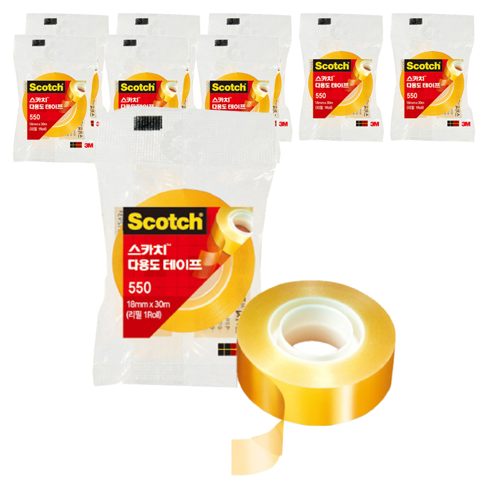 쓰리엠 스카치 다용도 테이프 550 18mm x 30m, 단일 색상, 9개 18,870원