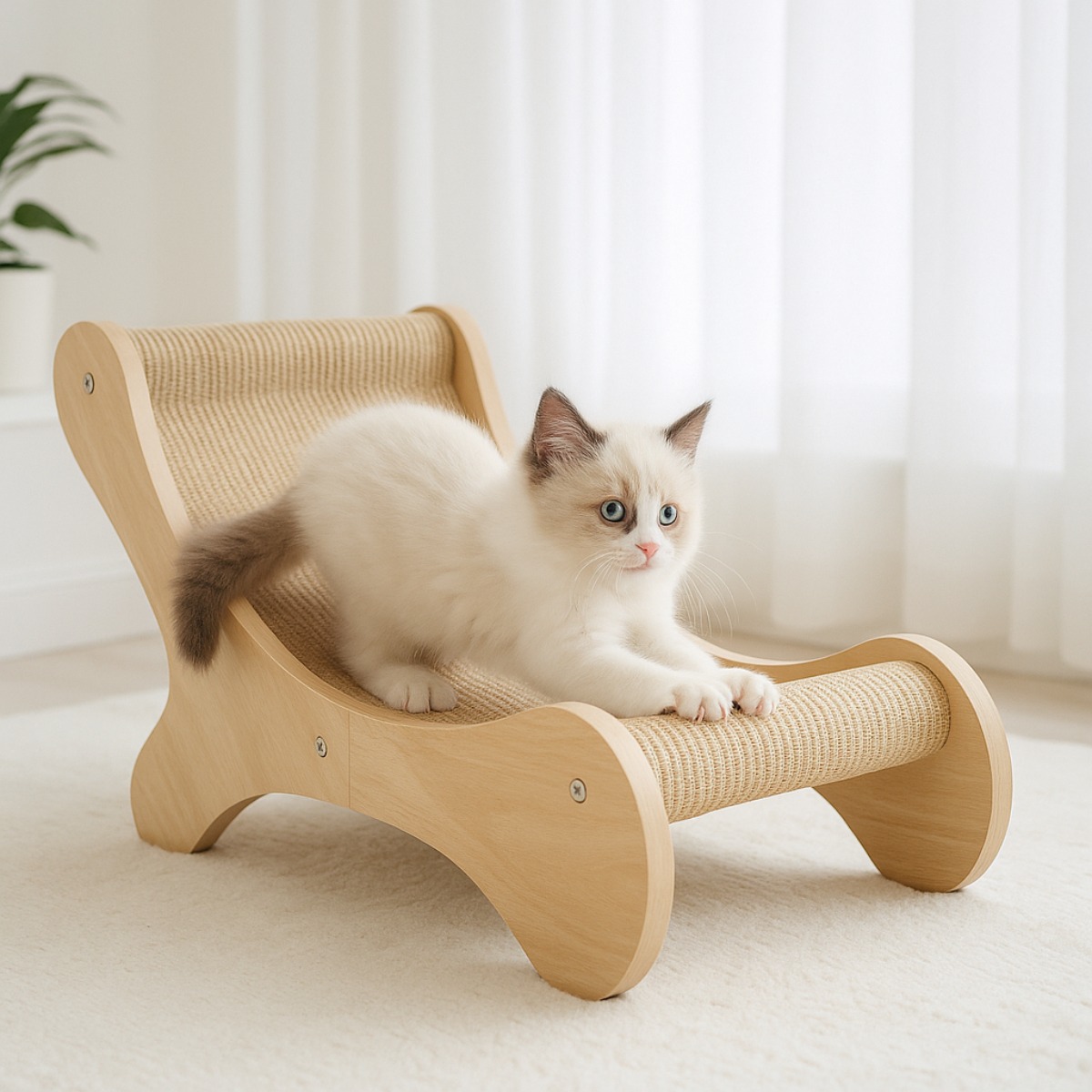 차르미콜 고양이 소파형침대 스크래쳐, 1개, 원목색 26,800원