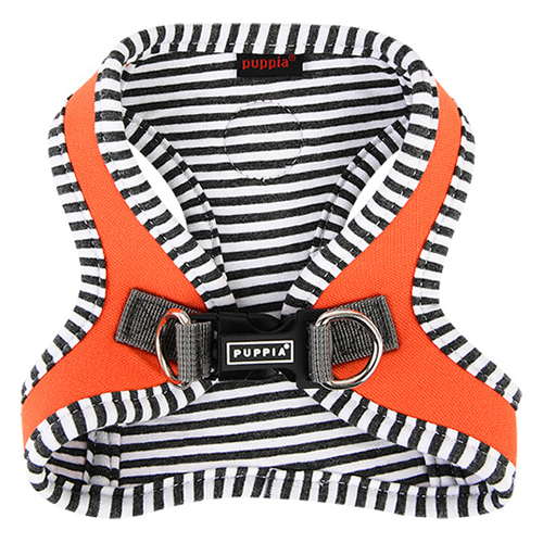 퍼피아 강아지 비비드 스트라이프 스텝인 버클 하네스, 오렌지, 1개 8,900원