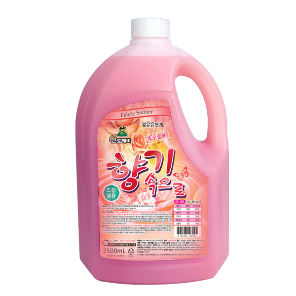 산도깨비 섬유유연제 향기속으로 드럼겸용 2500mL x 4개(1박스), 1박스, 2.5L 15,900원