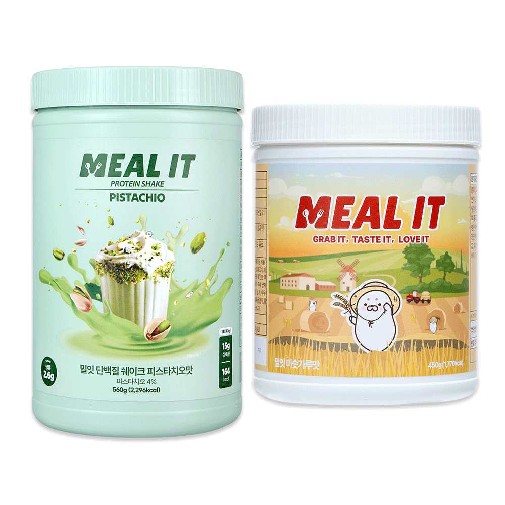 [1+1] 밀잇 식사대용 단백질 쉐이크 세트 (피스타치오 1개 미숫가루 1개), 1.01kg, 1개 46,800원
